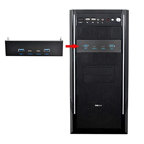 5.25" Front Panel USB 3.0 & USB-C HUB - Motherboard 20pin Header