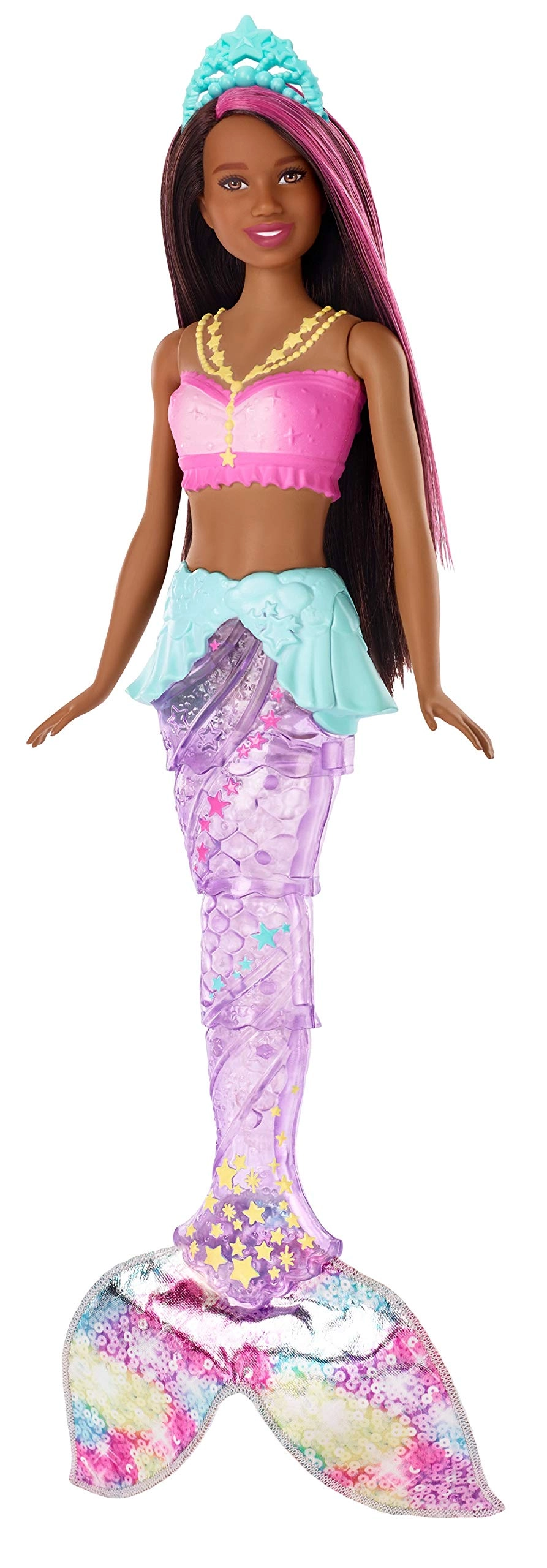 Dreamtopia Twinkle Lights Mermaid Doll - Water-Activated Twinkle Light-Up Tail Purple-Streaked Hair Ages 3+