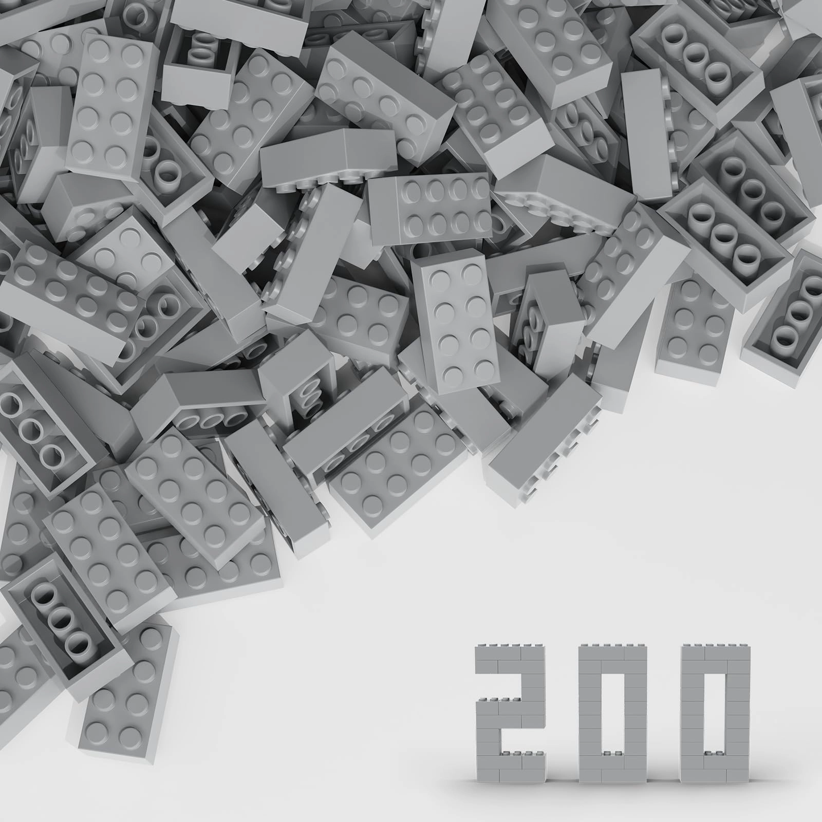 WEBRICK Classic Bulk Brick Block 2x4 - 200 pcs