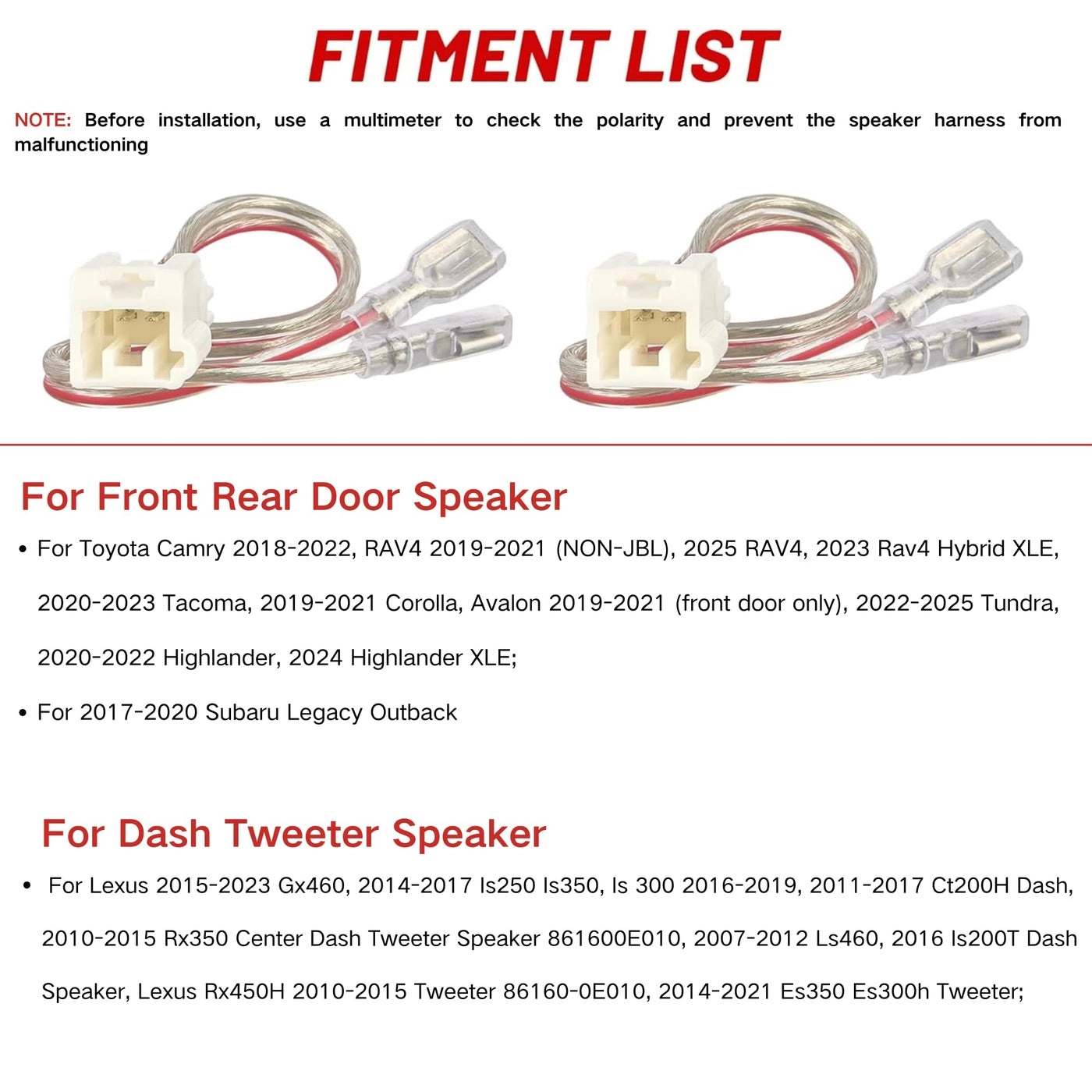 Stereo Harness - Toyota Subaru