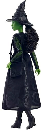 Elphaba Fashion Doll - Green skin Black braided hair Sheer black dress