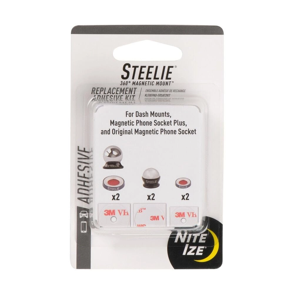 Nite Ize Steelie Universal Adhesive Replacement Kit for Dash Mount + Phone Socket