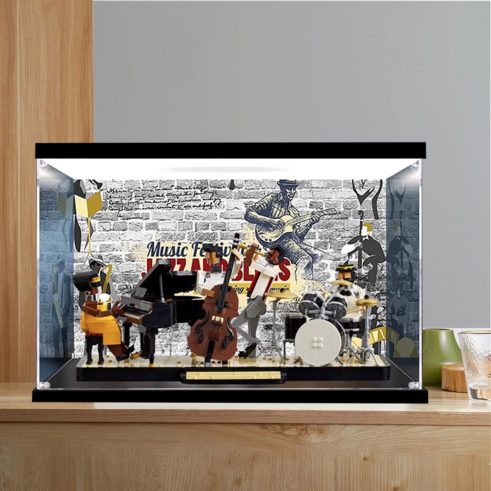 China Display Case for Lego 21334 - 50 x 20 x 25 cm S-class Upper Light Box + Back Spray Model