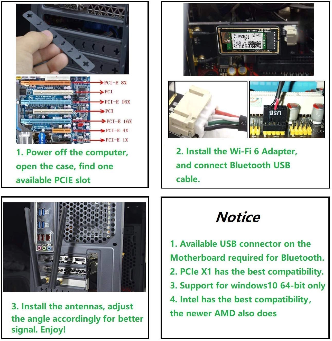 AX5400 PCIe WiFi Card - Tri Band Wireless