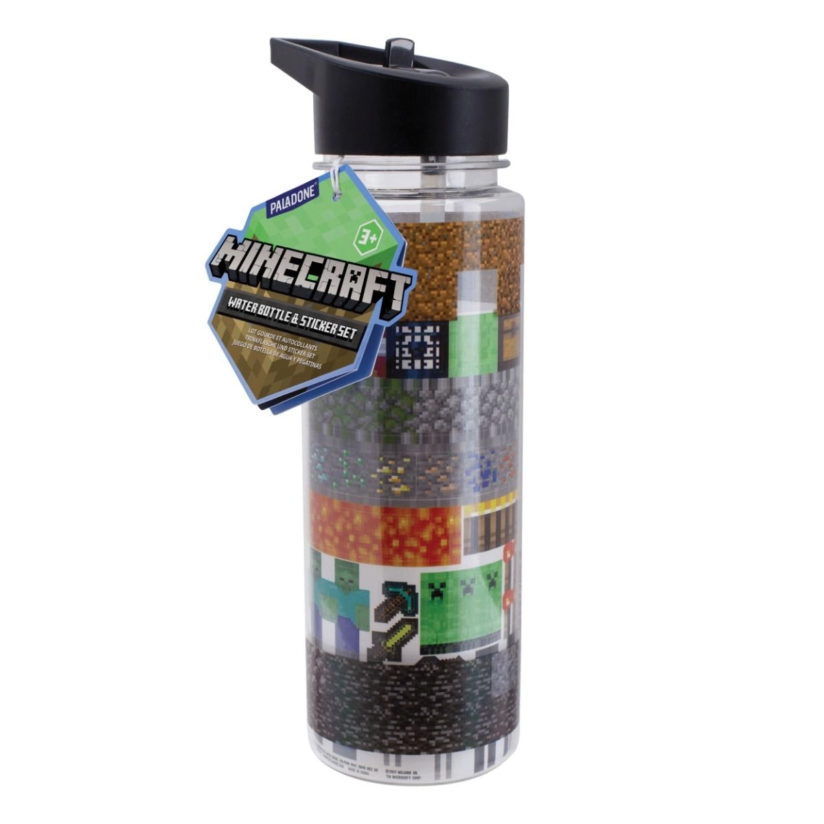 Minecraft Water Bottle - Straw Plastic 650 ml