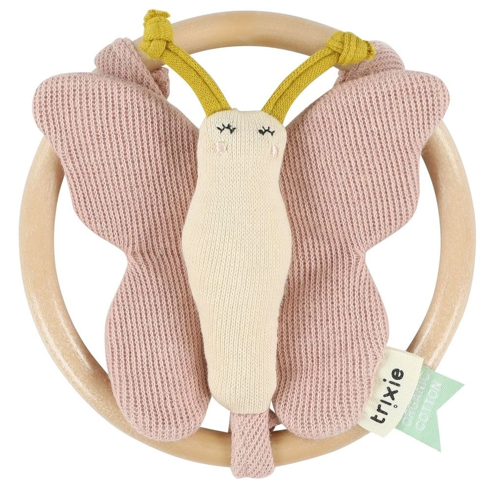 TRIXIE Butterfly Rattle - 0 month organic cotton Bliss nursery