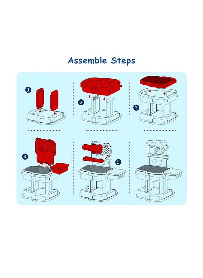 Role Play Police Station With Police Car And Block Toy Set School Bag - 219 pcs (LS_BLSB_POBU)