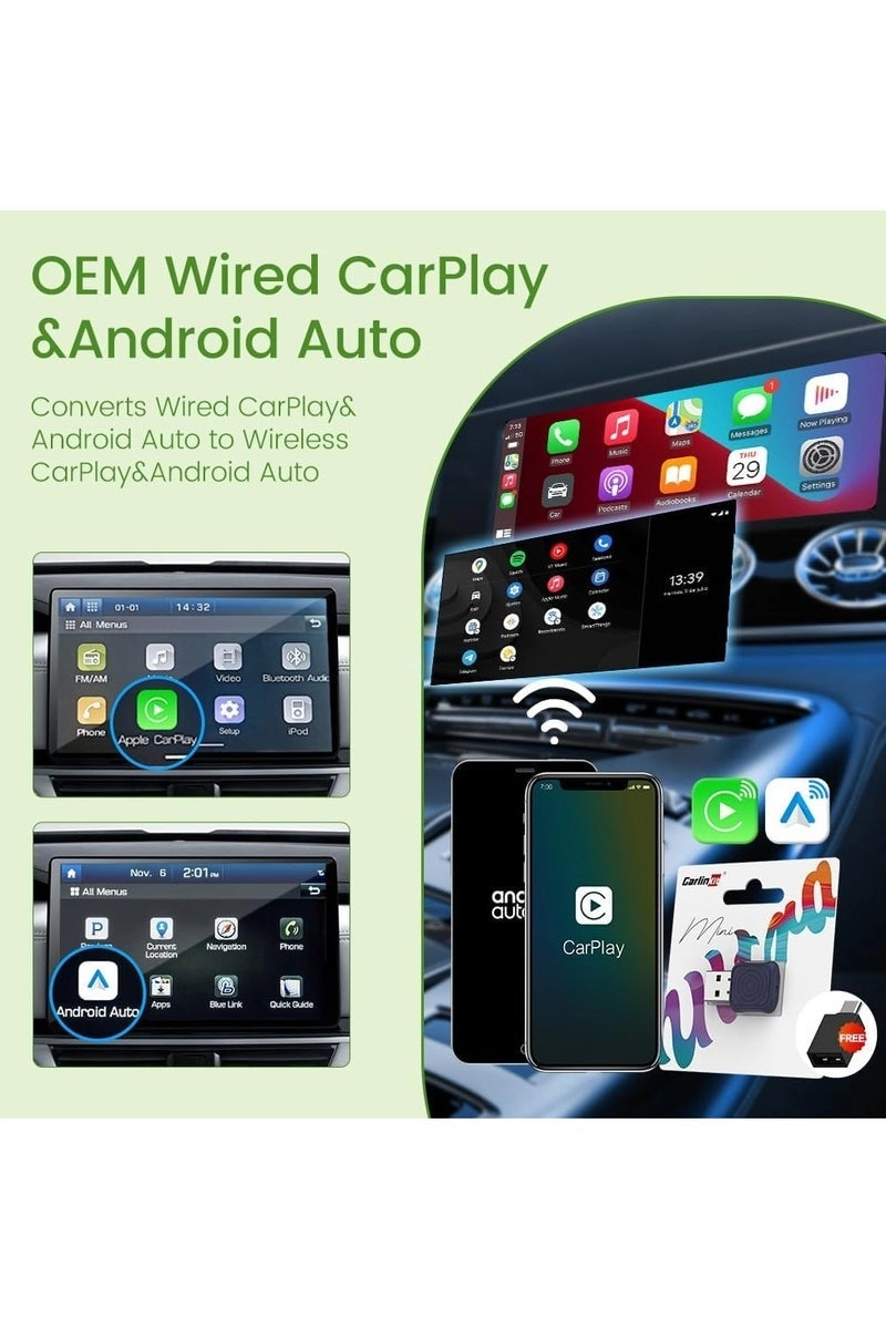 3.0 Wireless CarPlay Adapter - VW Audi Ford Sync 3 Mazda Mercedes Honda Chevy Subaru Porsche Hyundai Kia Lexus Gmc Acura