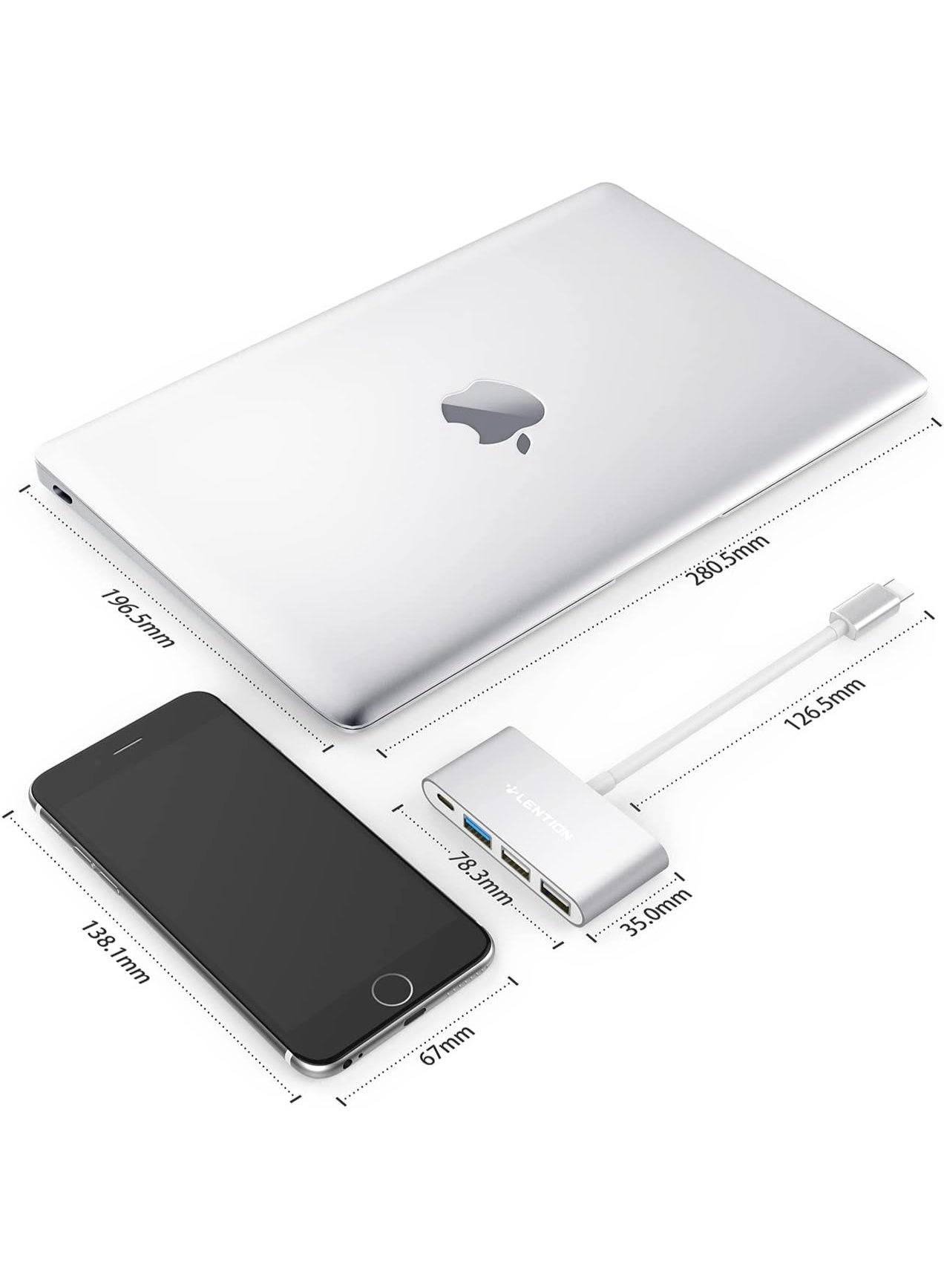 4-in-1 USB-C Hub - 3 USB 3.0 Type-C Power Delivery Space Gray