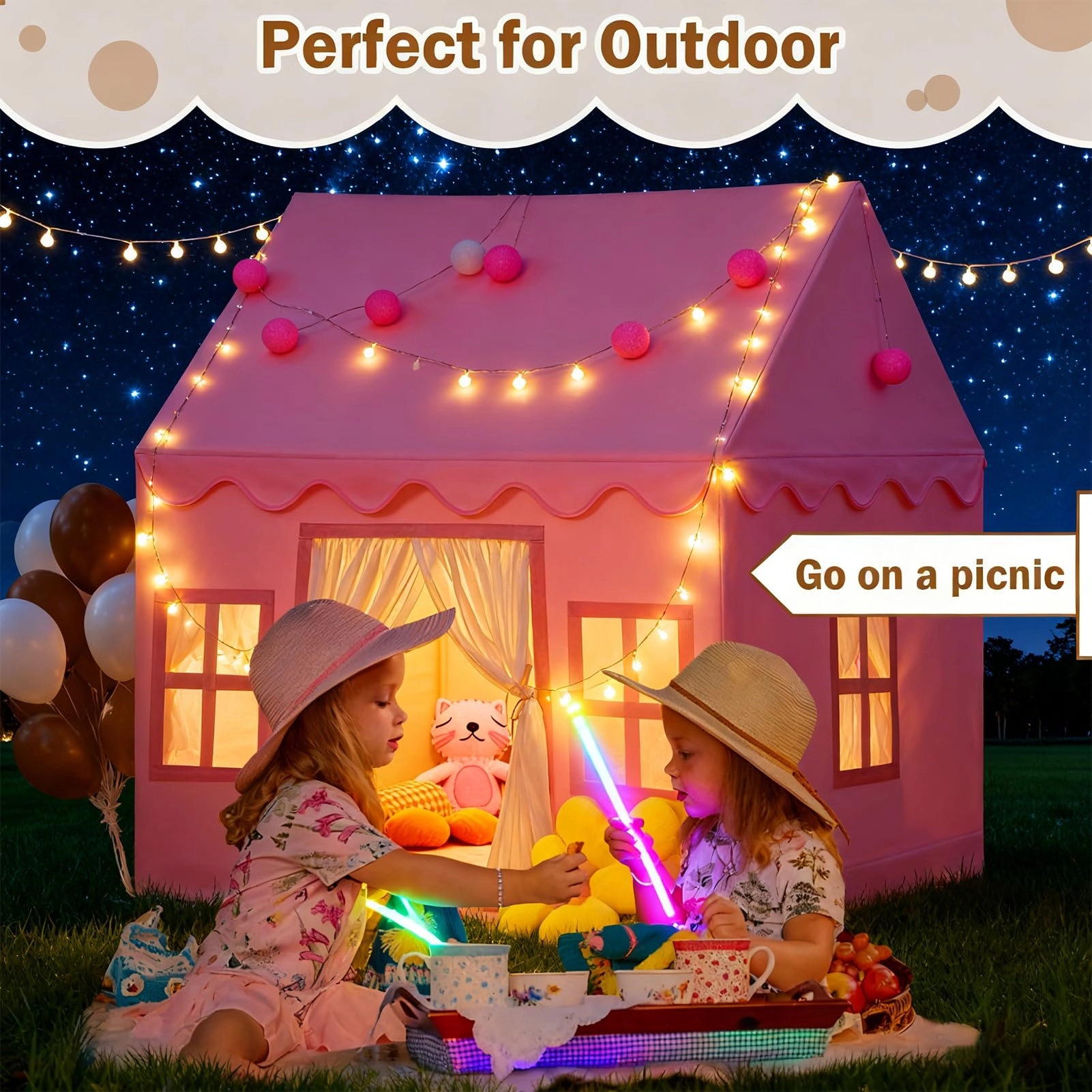 Kids Tent Playhouse - Large Pink