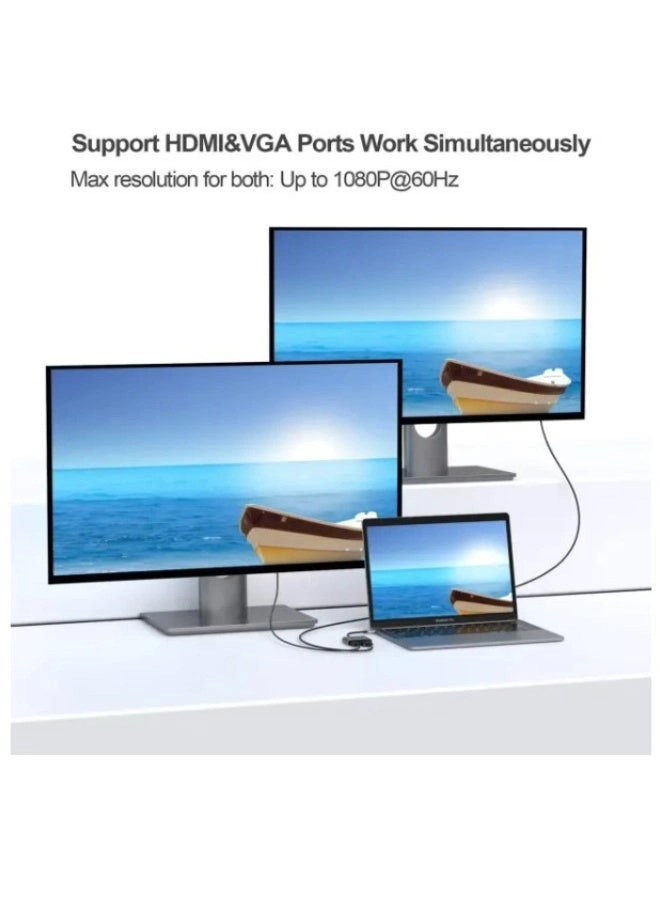 USB C to HDMI VGA Adapter - 3840x2160P/30Hz