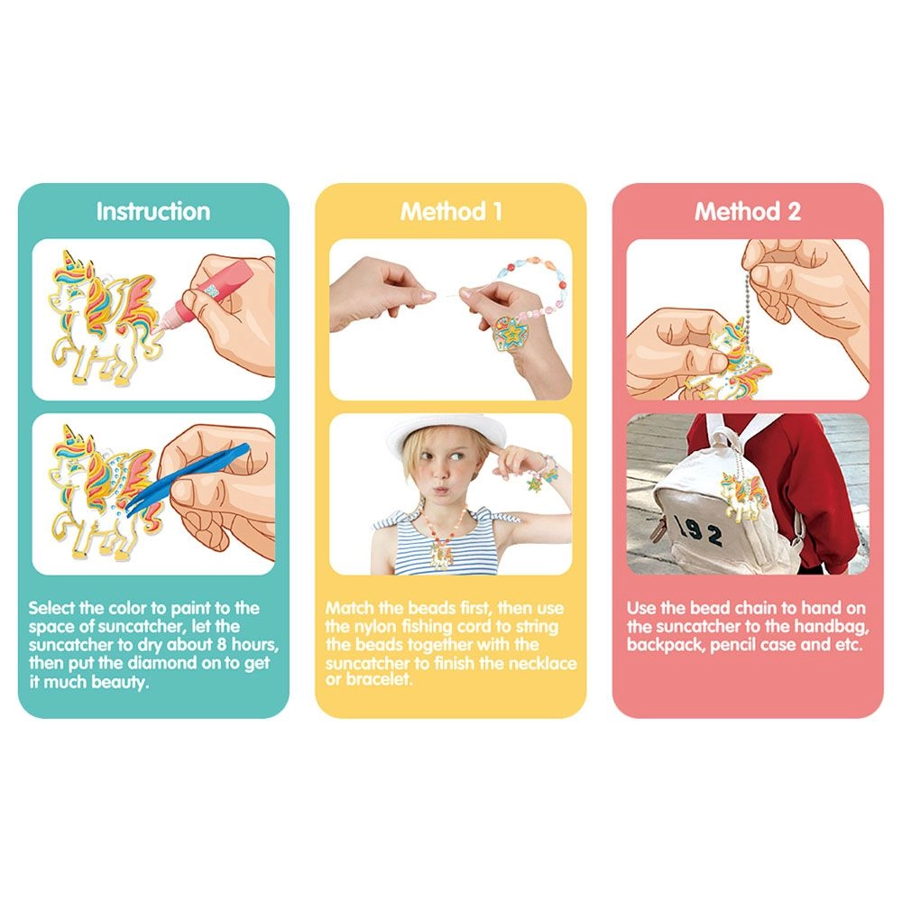 DIY Crystal Pendant Making And Coloring Set - Unicorn 3+ Multi Colour