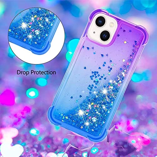 Glitter Moving Quicksand Flowing Cover - TPU Silicone Bumper for iPhone 14