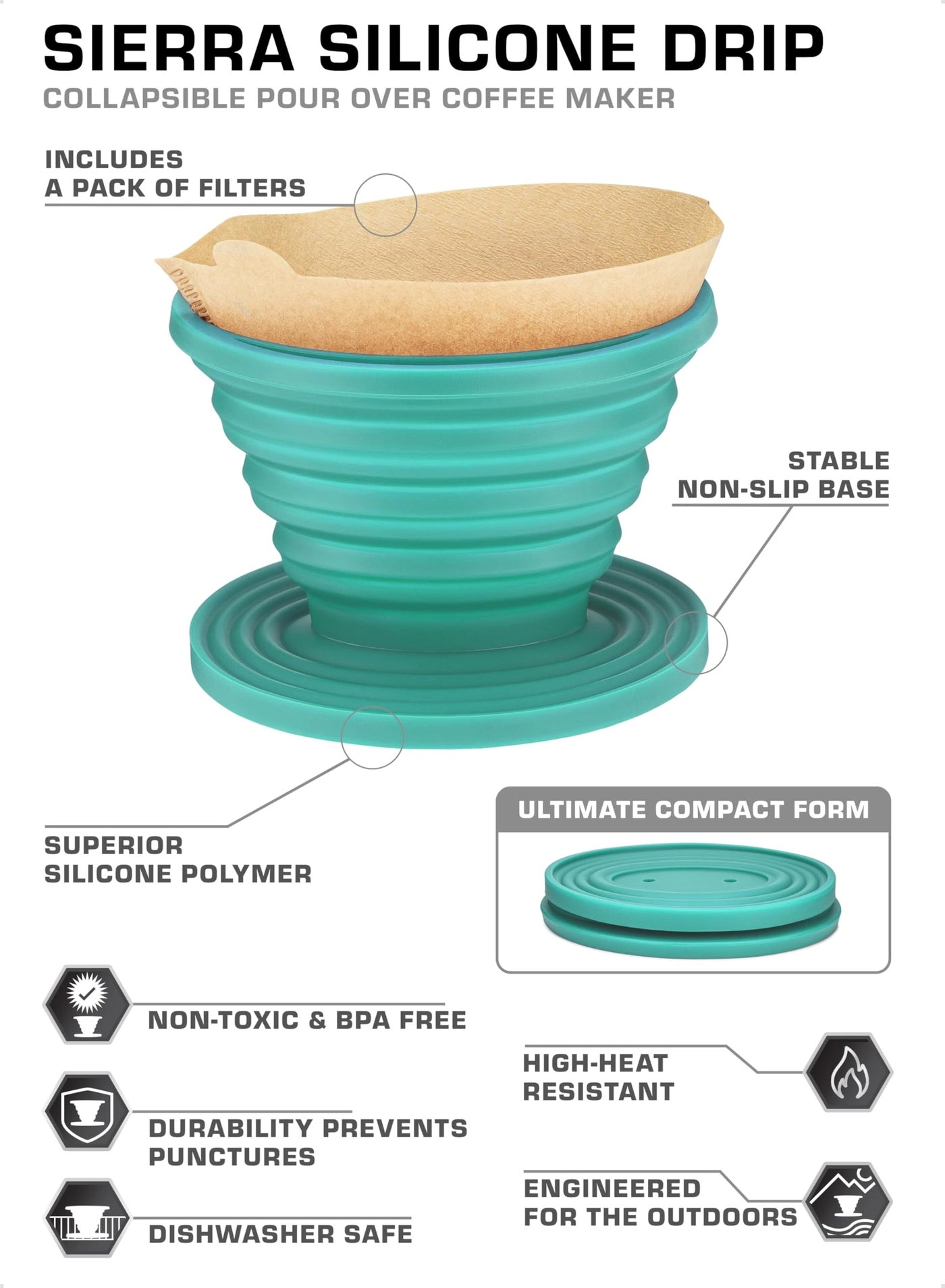 Sierra - Collapsible + Paper Filters - Pack Of 2