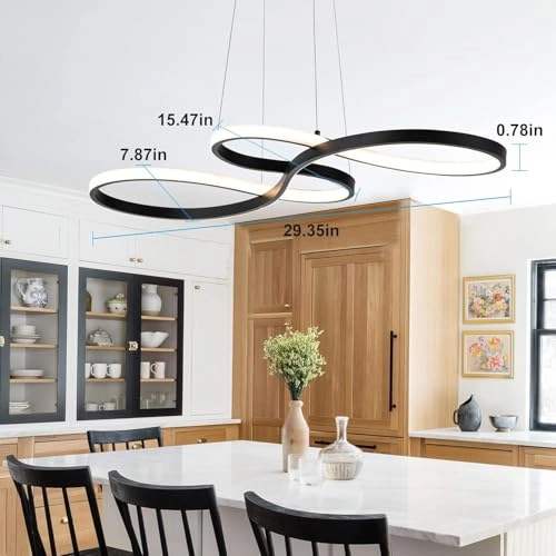 Pendant Light - 30'' x 16'' Adjustable Remote Control