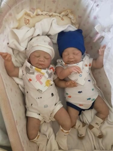 Reborn Baby Dolls Twins - 20 inches/50 cm Silicone Ages 3+