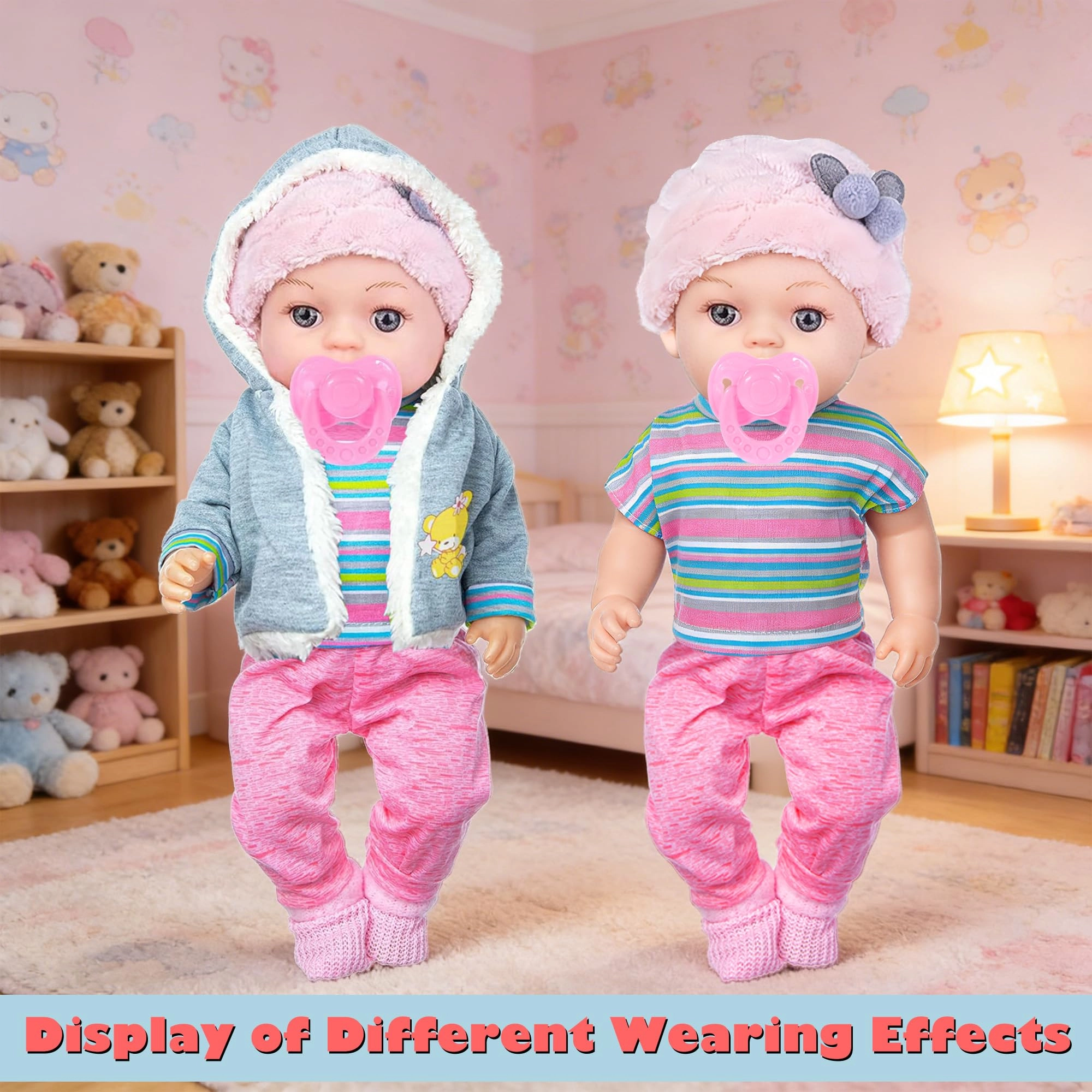 Realistic Baby Doll - 12 Inch Outfits Feeding Accessories Ages 3+