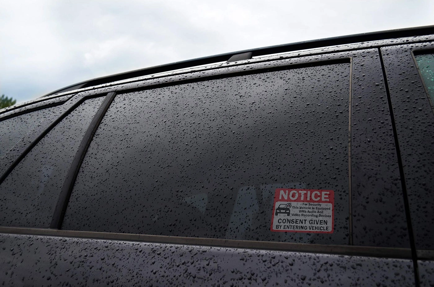 Notice Vehicle is Equipped With Audio And Video Recording Devices Consent By Entering Car Sticker