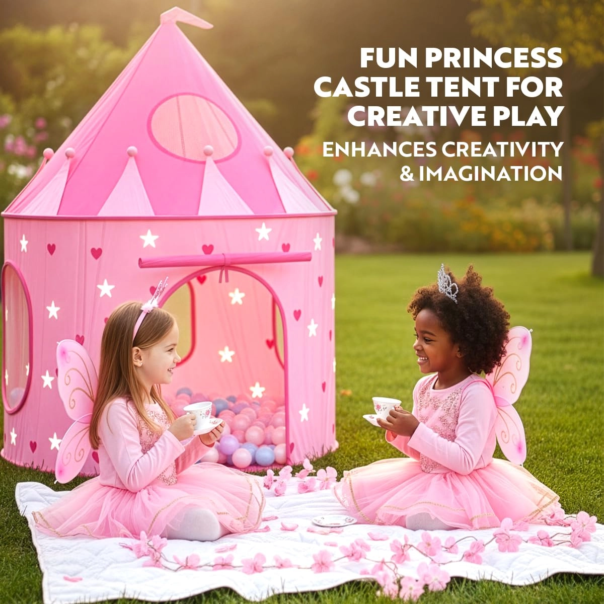 Princess Castle Pop Up Tent - Pink Foldable