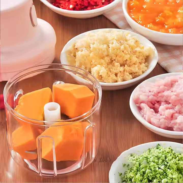 Automatic mini food grinder - electric USB rechargeable stainless steel blade