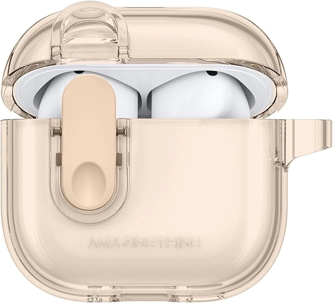 AMAZINGthing MINIMAL Earbuds Case - for Apple AirPods 4 Shock Absorbent Secure Switch Closure