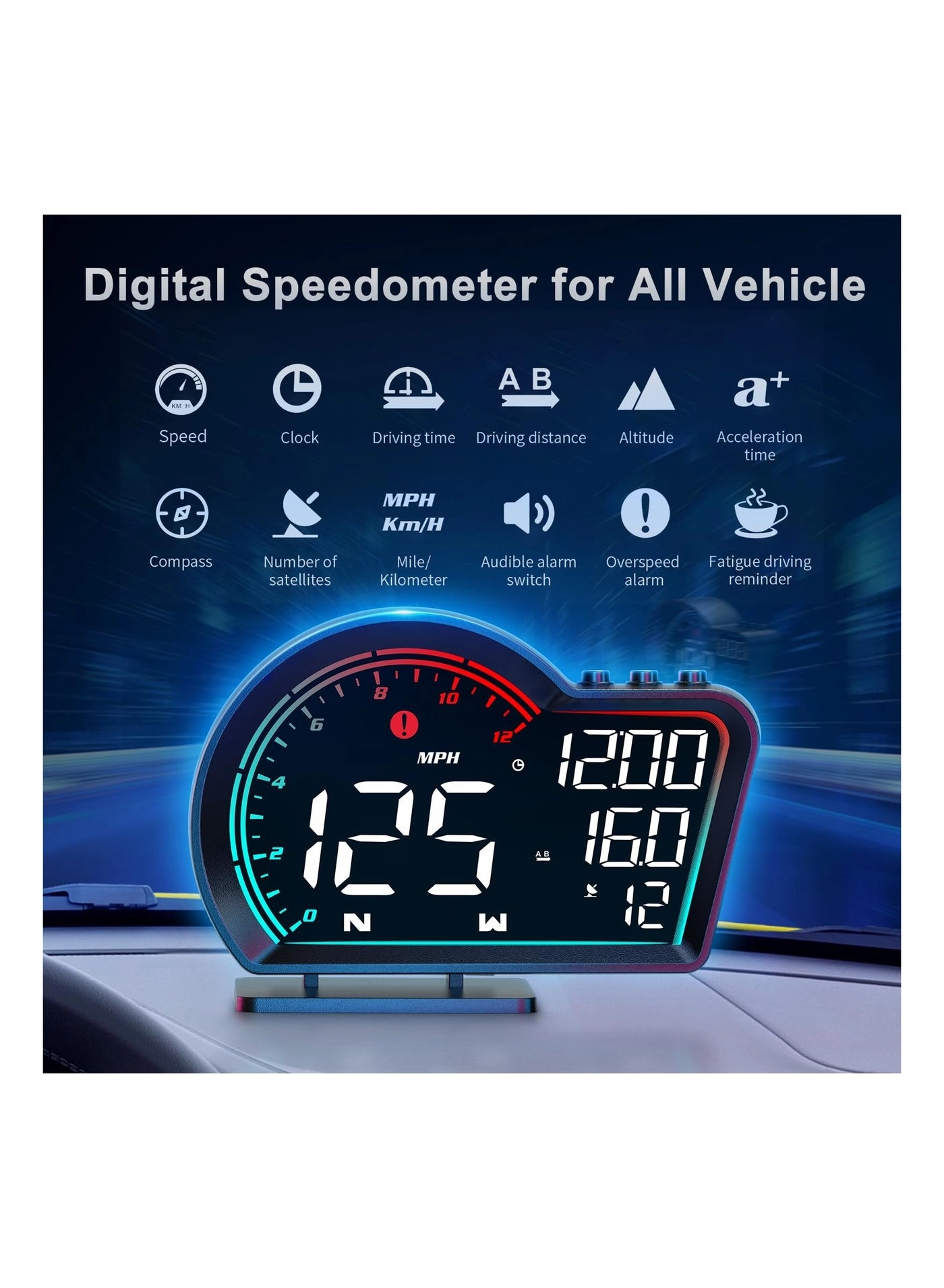 OBD2 Digital Speedometer - Universal HUD HD Display
