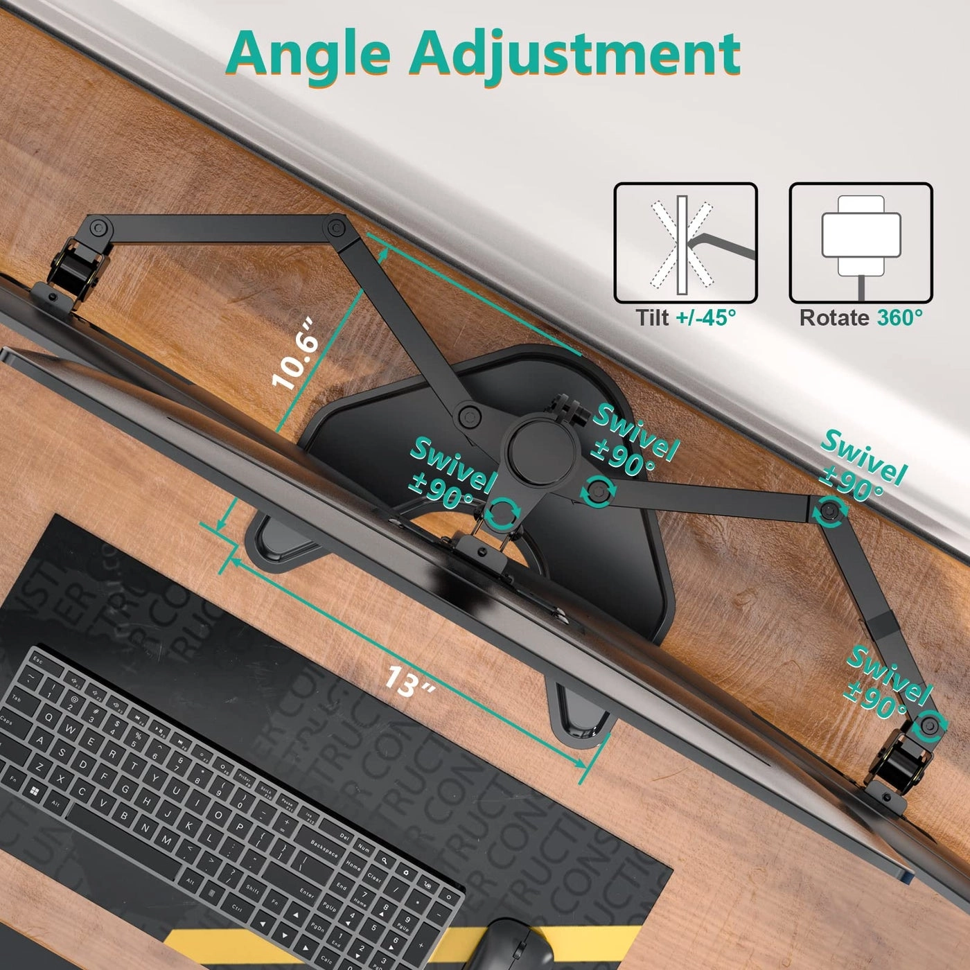 Triple LCD Monitor Desk Mount - 27 inch