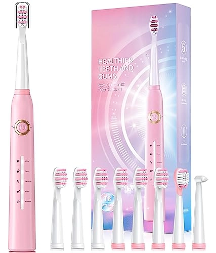 Electric Toothbrush - 40000 VPM 5 Modes Pink