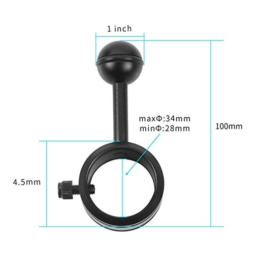 Clamp Ball Head Mount Adapter - Aluminum Anodized Underwater Strobe