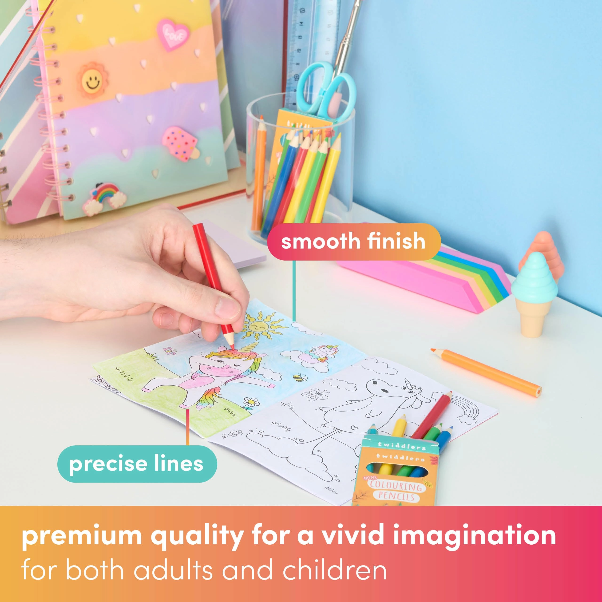 Mini Colouring Pencils - 6 Per Box