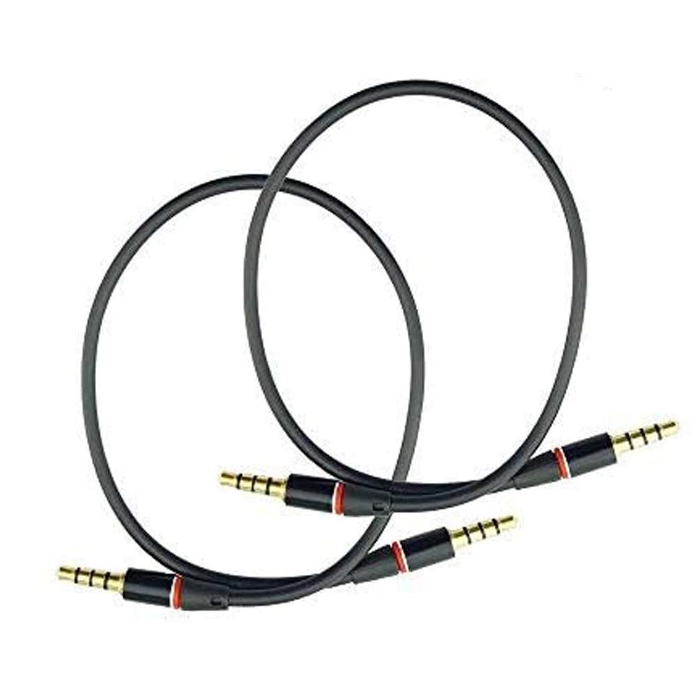 3.5mm TRRS Audio Cable - Right Angle 8 inch 2Pack