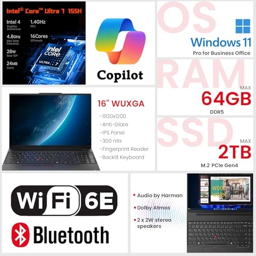 ThinkPad E16 Gen 3 - 16'' Core Ultra 7 255H 64GB DDR5 2TB SSD