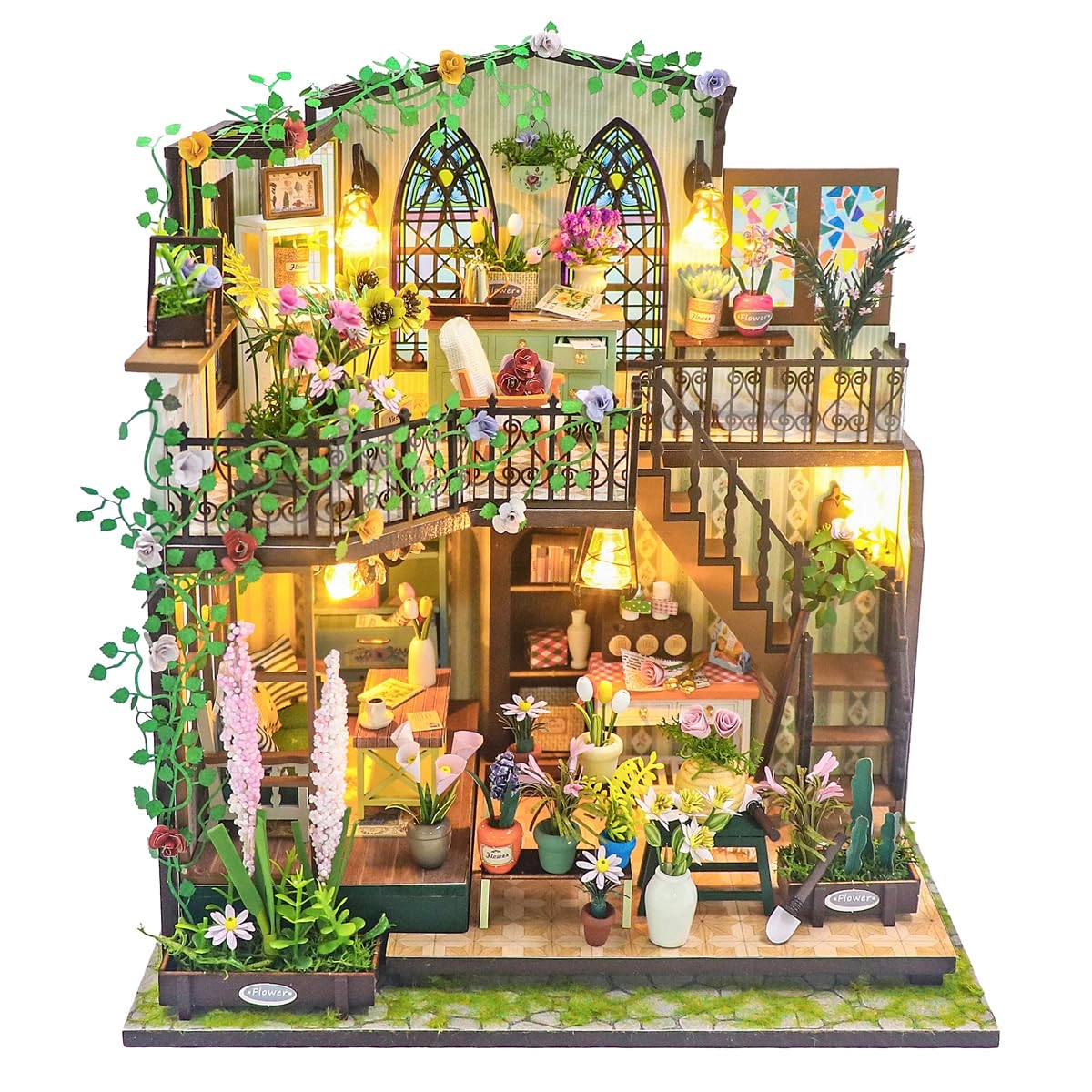 MAGQOO DIY Miniature Dollhouse Kit - Happiness Ice Cream Shop 1:24