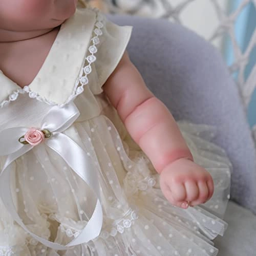 Maddie Reborn Baby Doll - 50 cm Silicone Vinyl Blonde Roots Hair