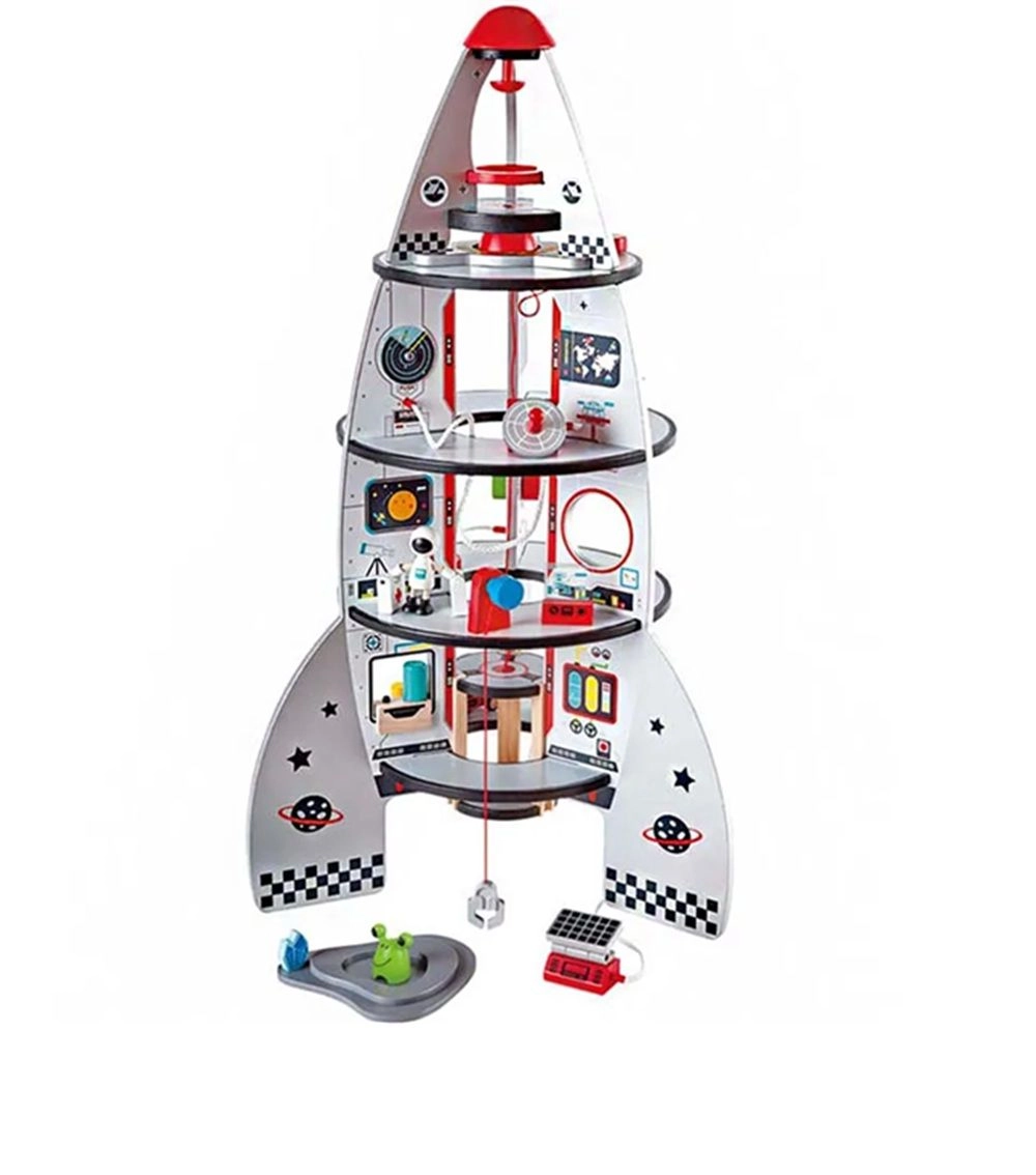 Hape Four Stage Rocket Ship - Twenty-piece (E3021)