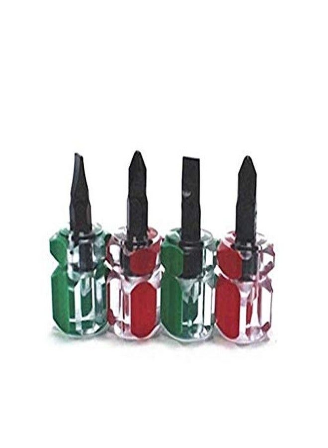 HLLMX Mini Stubby Slotted and Phillips Screwdriver Set (4 Pcs)