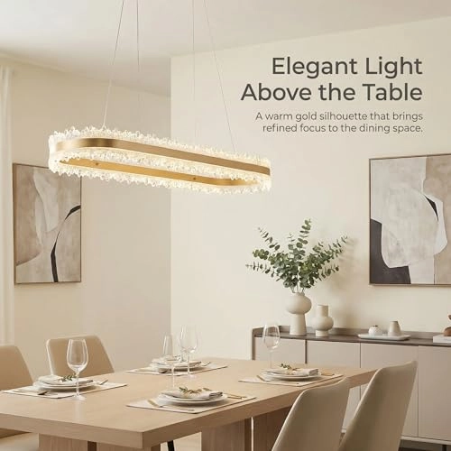 LED Ring Chandelier Oval - 3000K/4500K/6000K Stepless Dimming