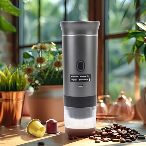 Portable Capsules Coffee Maker - 120mL ground coffee or capsules