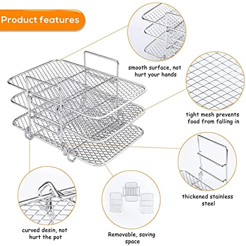 Air Fryer Rack - 304 Food Grade Stainless Steel 3 piece(s)