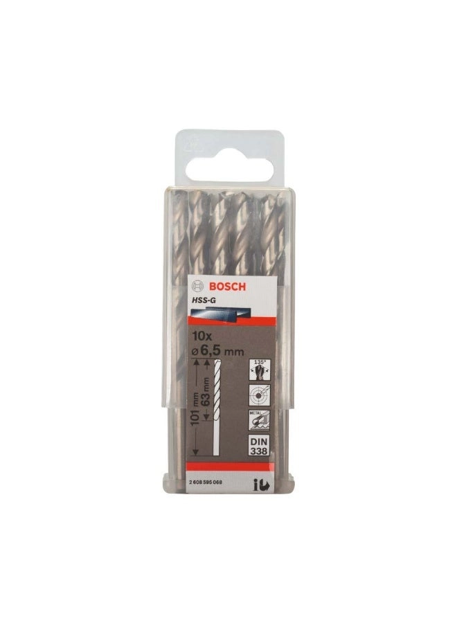 HSS-G Metal Drill Bits - Cobalt 10 piece(s) 6.5 millimeter