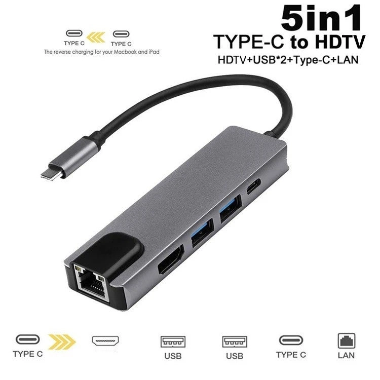 5-in-1 USB-C Docking Station - Laptops & More