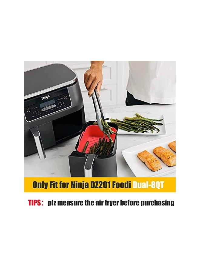 Air Fryer Silicone Liners - outside nylon fabric and built in aluminum foil 2Pcs