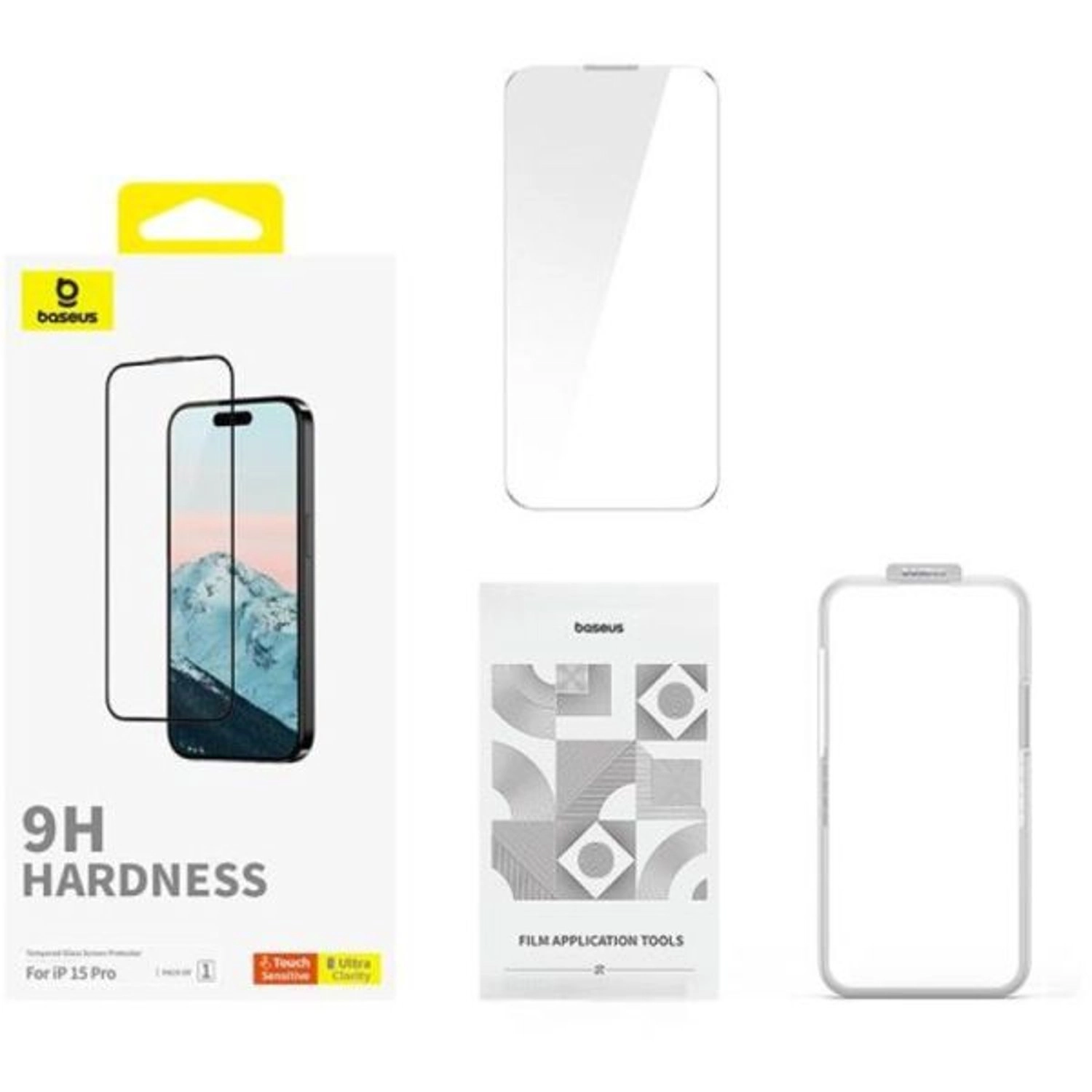 HD Full-Coverage Tempered Glass Screen Protector for iP 15 Pro (1-Pack)