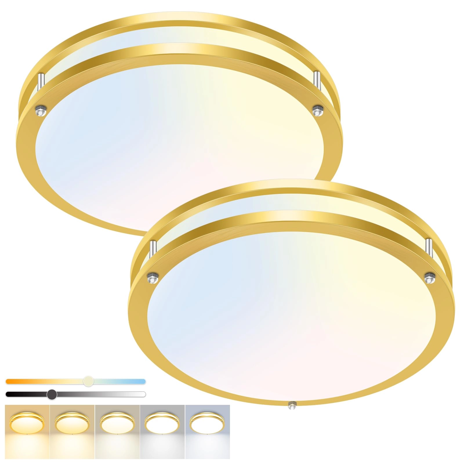 hepside Flush Mount Ceiling Light - 5CCT Dimmable Pack