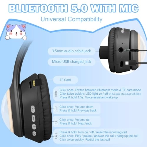 Bluetooth Cat Ear Headphones Wireless Headphone