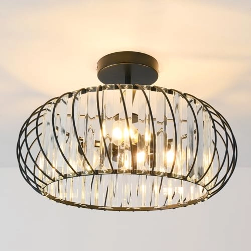 E27 Crystal Ceiling Lamp - 3 lights 36.5 cm