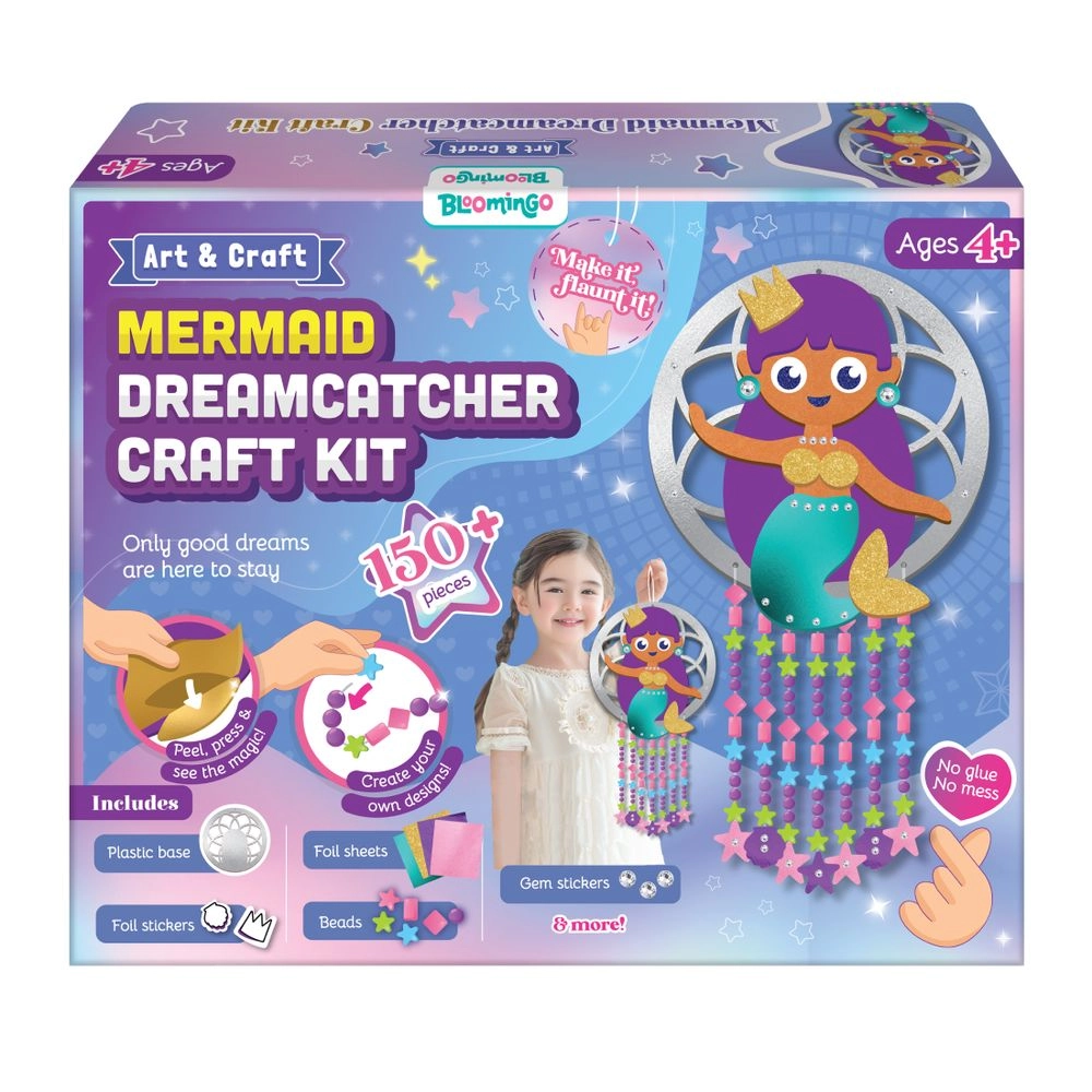 Bloomingo Mermaid Dream Catcher Craft Kit - 150 Plus Pcs