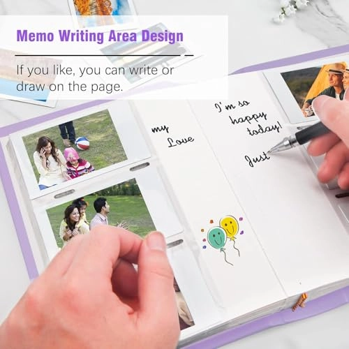 2x3" 180 Pockets Faux Leather Photo Album