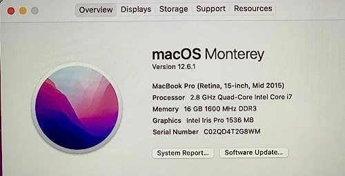 (Renewed) Macbook Pro A1398 - 15.4'' Core i7 16GB DDR3 256GB SSD