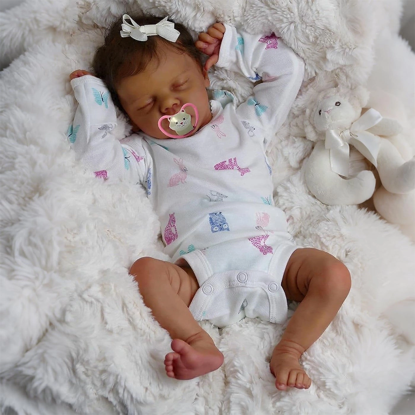 NANJING KERUITA INTERNET TECHNOLOGY CO.,LTD Reborn Baby Doll - 18 Inch Soft silicone vinyl African American Ages 3+